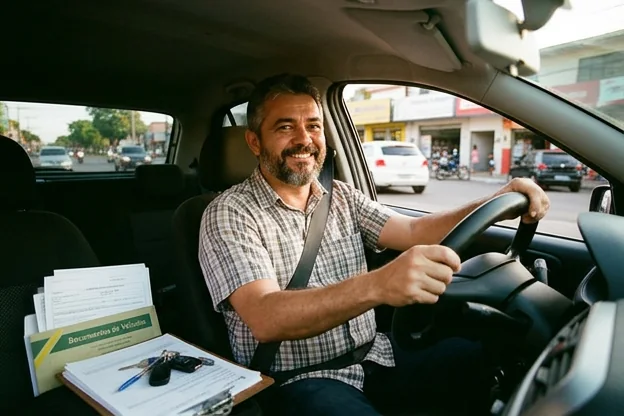 Motorista dirigindo tranquilamente em Castanhal.